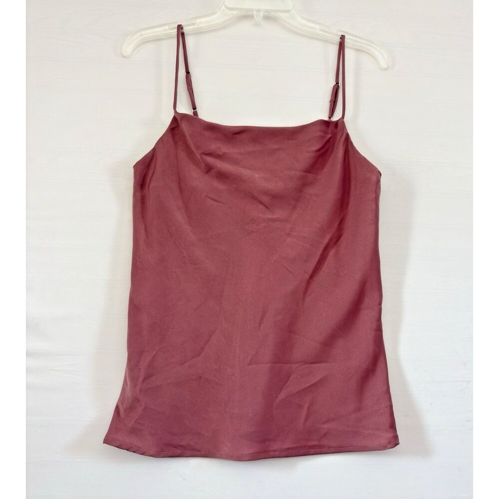 Signature Womens Thin Strap Seamless Cami Tank Top Mauve Rose Medium NwT